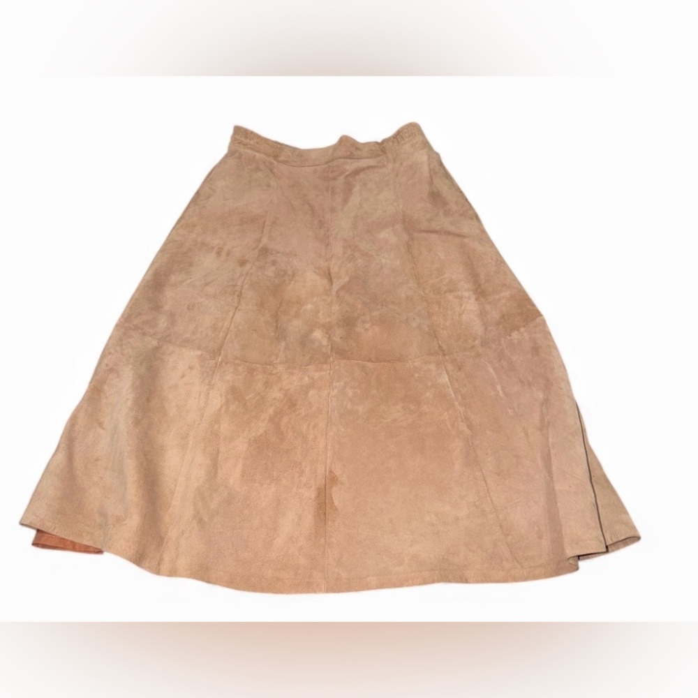 Chic Tan A-Line‎ Suede Skirt